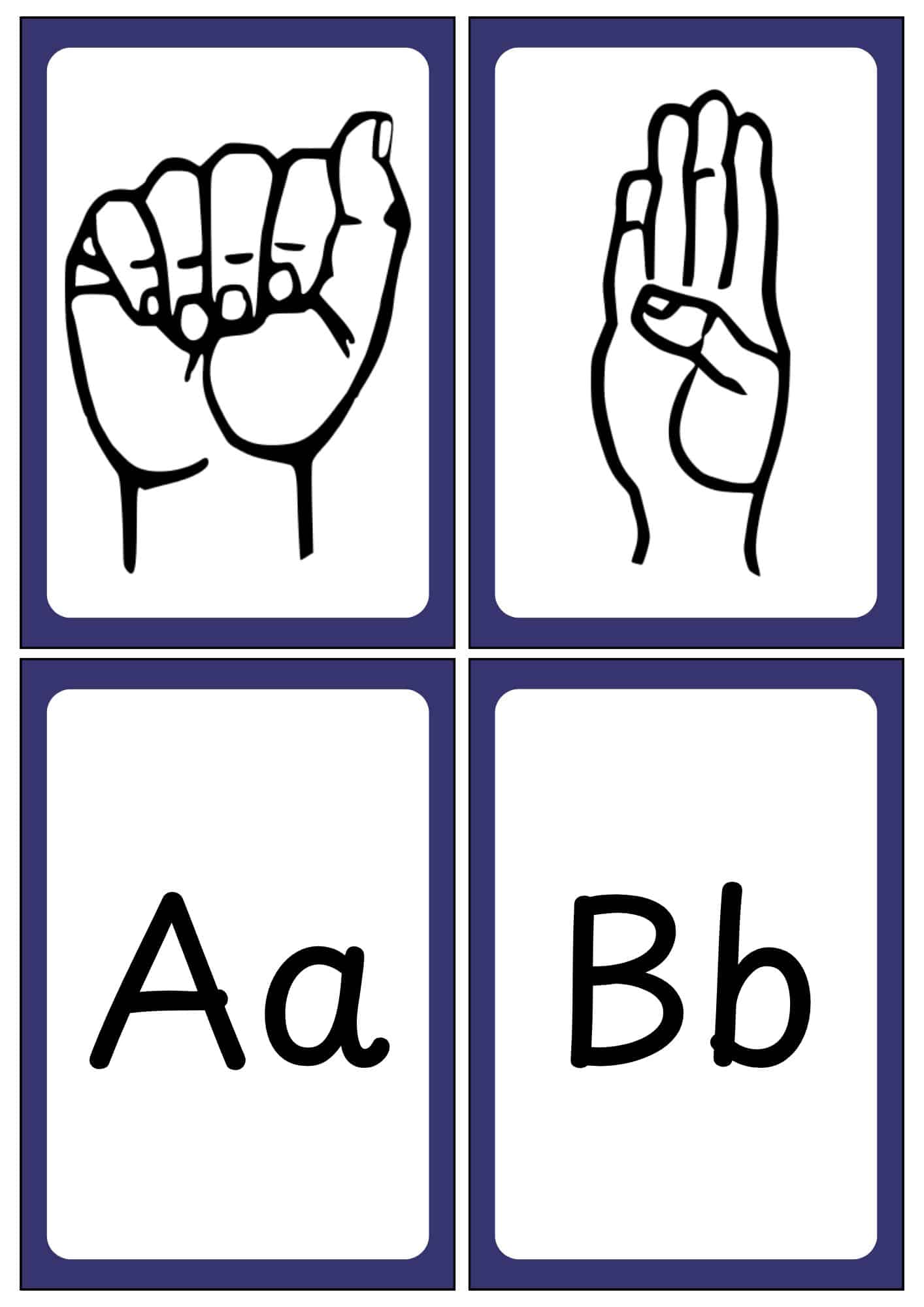 asl sign language flashcards - free printables - teach prints